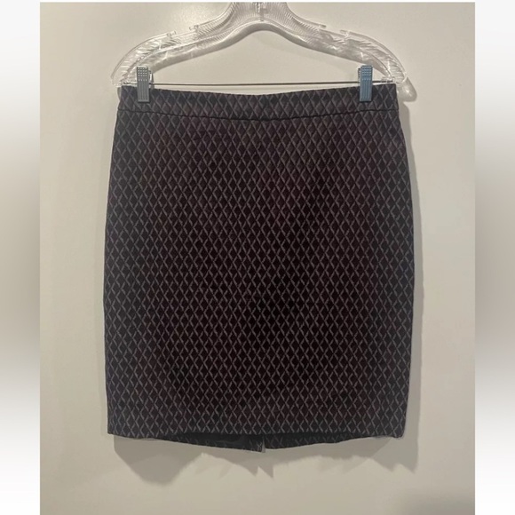 Ann Taylor LOFT Purple Geometric Print  Pencil Skirt Career Womens 8 (54) - Picture 1 of 4